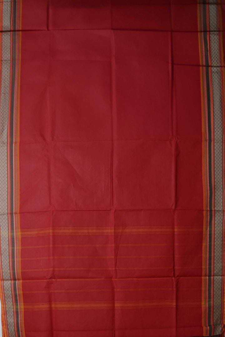 Dark Red Kanchipuram Cotton saree