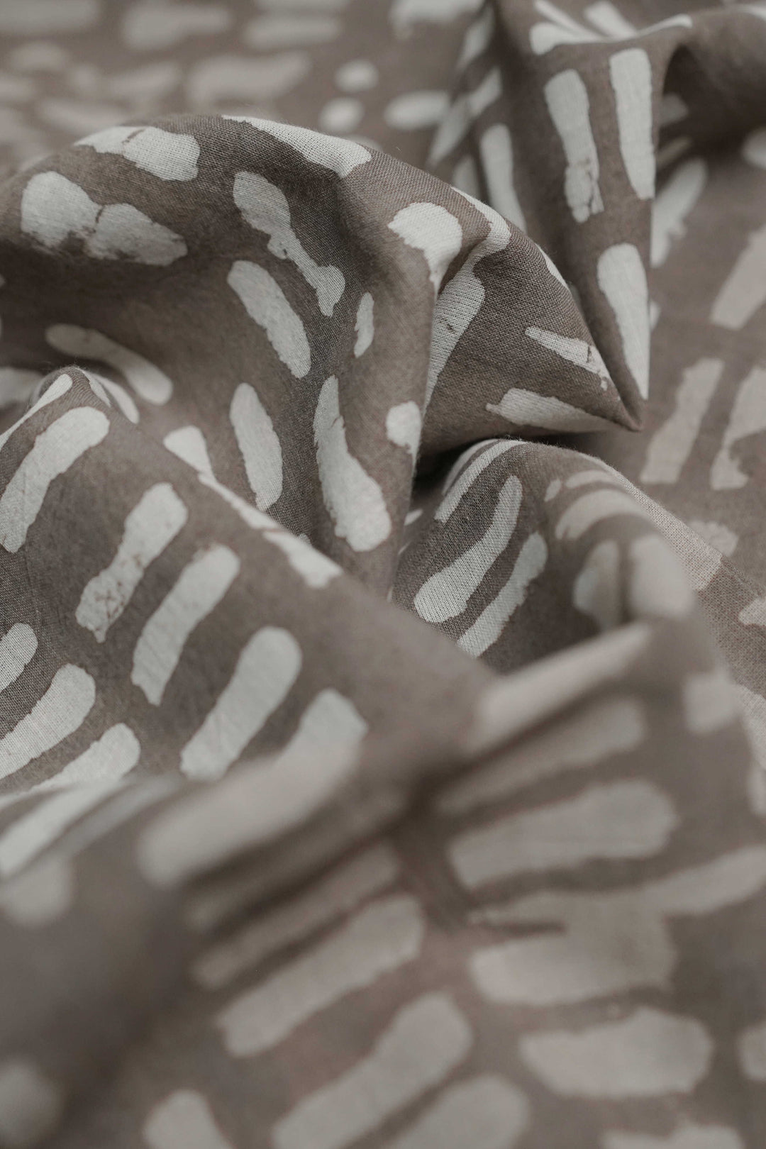 Patterned on Grey Dabu Cotton Fabric-0.9m