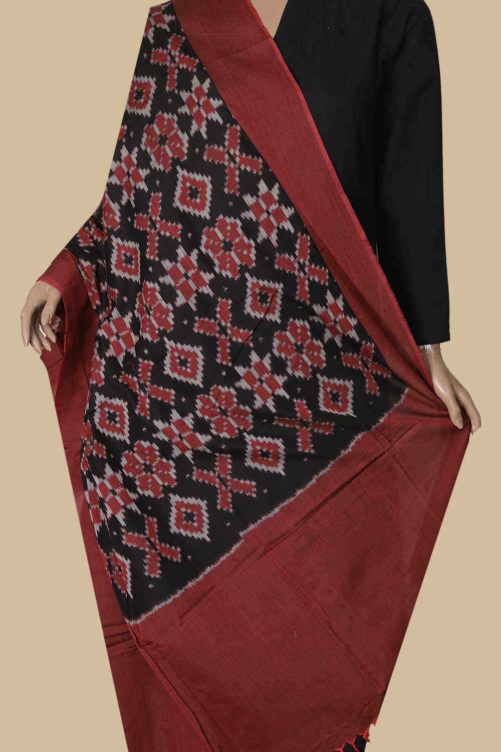 Ikat Cotton Dupatta - Matkatus 