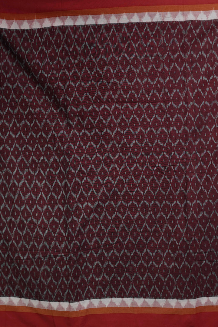 Brown with Border Ikat Cotton Fabric