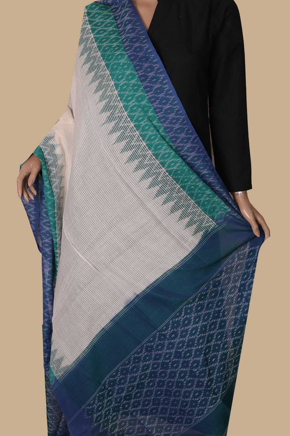 Ikat Cotton Dupatta - Matkatus 