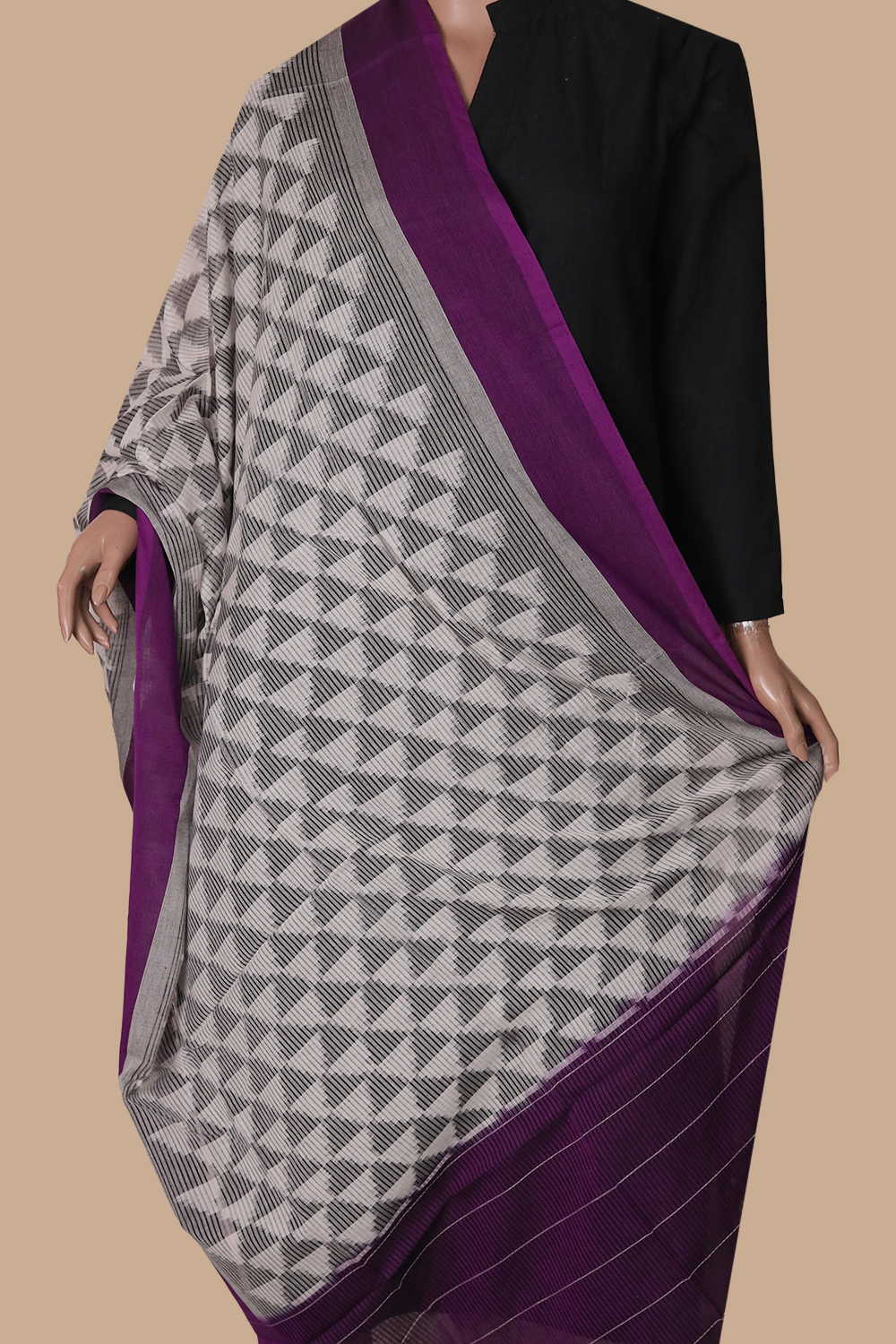 Ikat Cotton Dupatta - Matkatus 