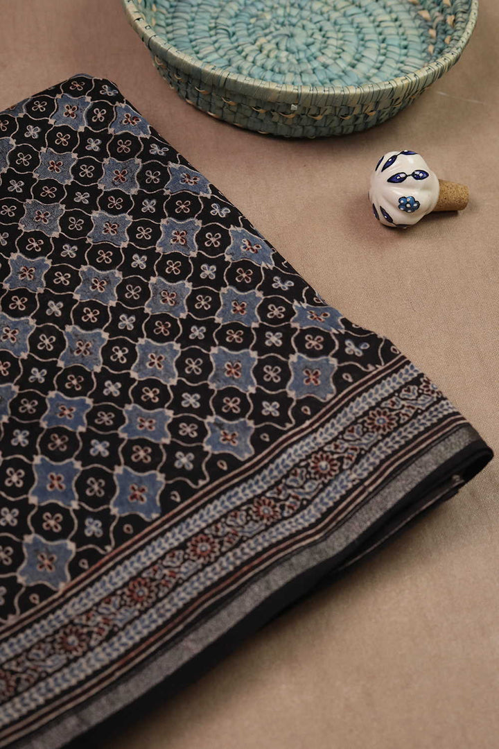 Ajrak Chanderi Silk Cotton Saree - Matkatus
