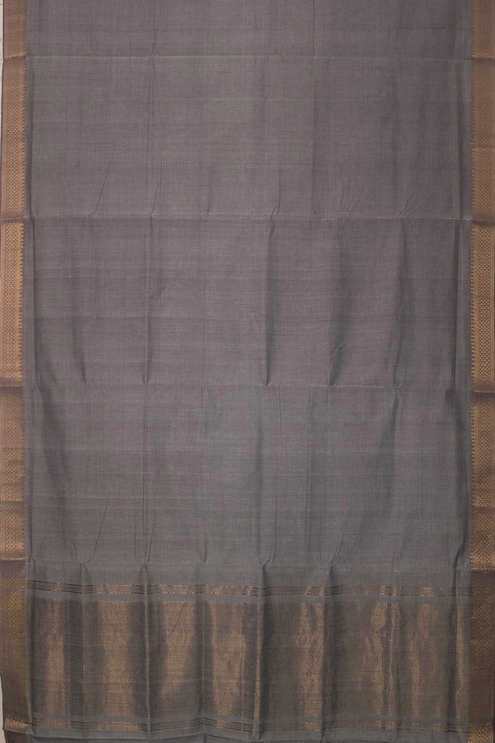 Zari Border - Grey Mangalagiri Cotton saree