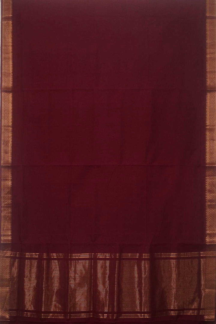 Mahogany Maroon Mangalagiri Cotton saree