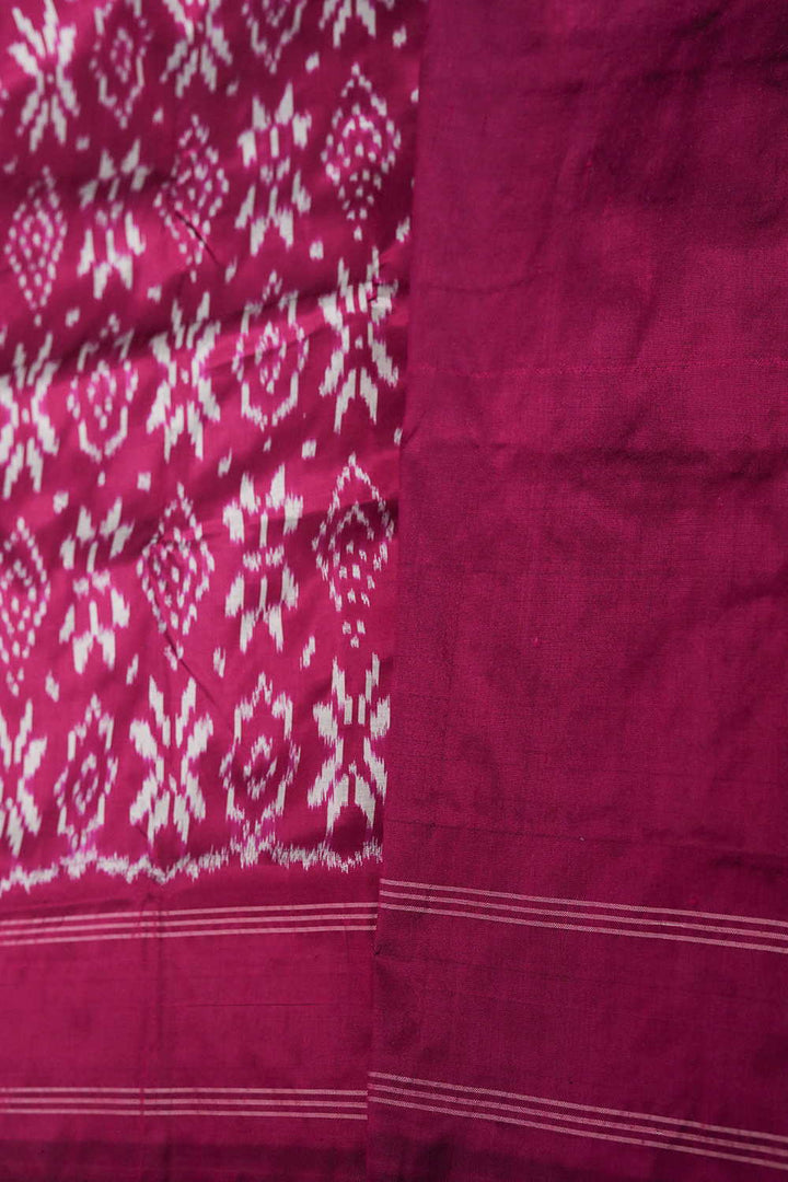 Shades of Deep Pink Ikat Silk saree