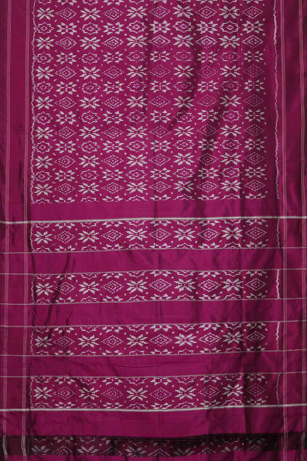 Shades of Deep Pink Ikat Silk saree