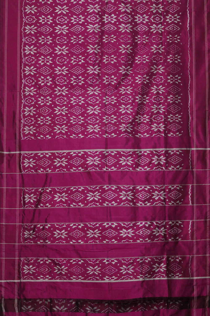 Shades of Deep Pink Ikat Silk saree
