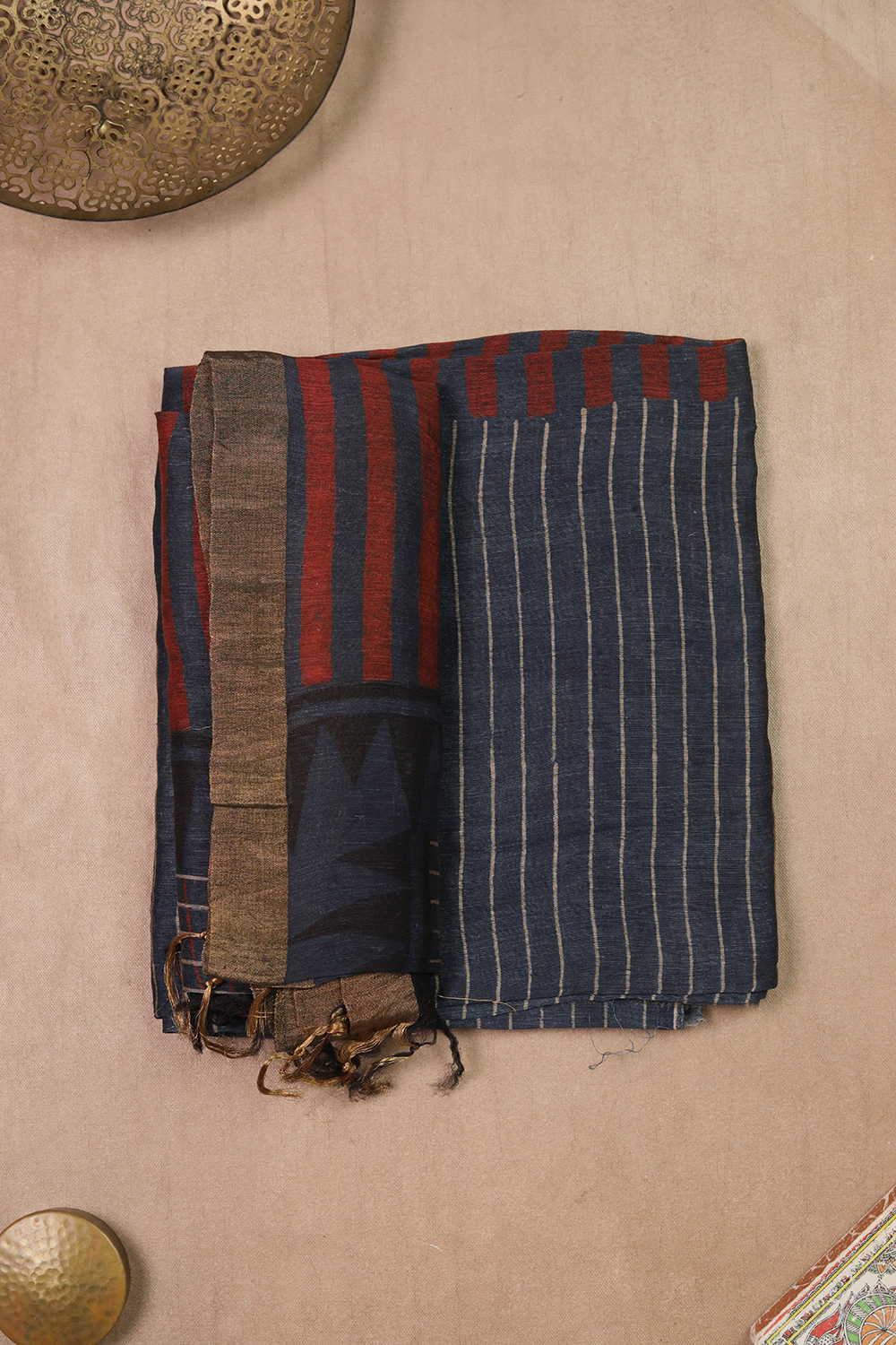 Ajrak Linen Top & Dupatta - Matkatus 