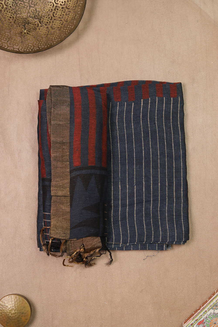 Ajrak Linen Top & Dupatta - Matkatus 