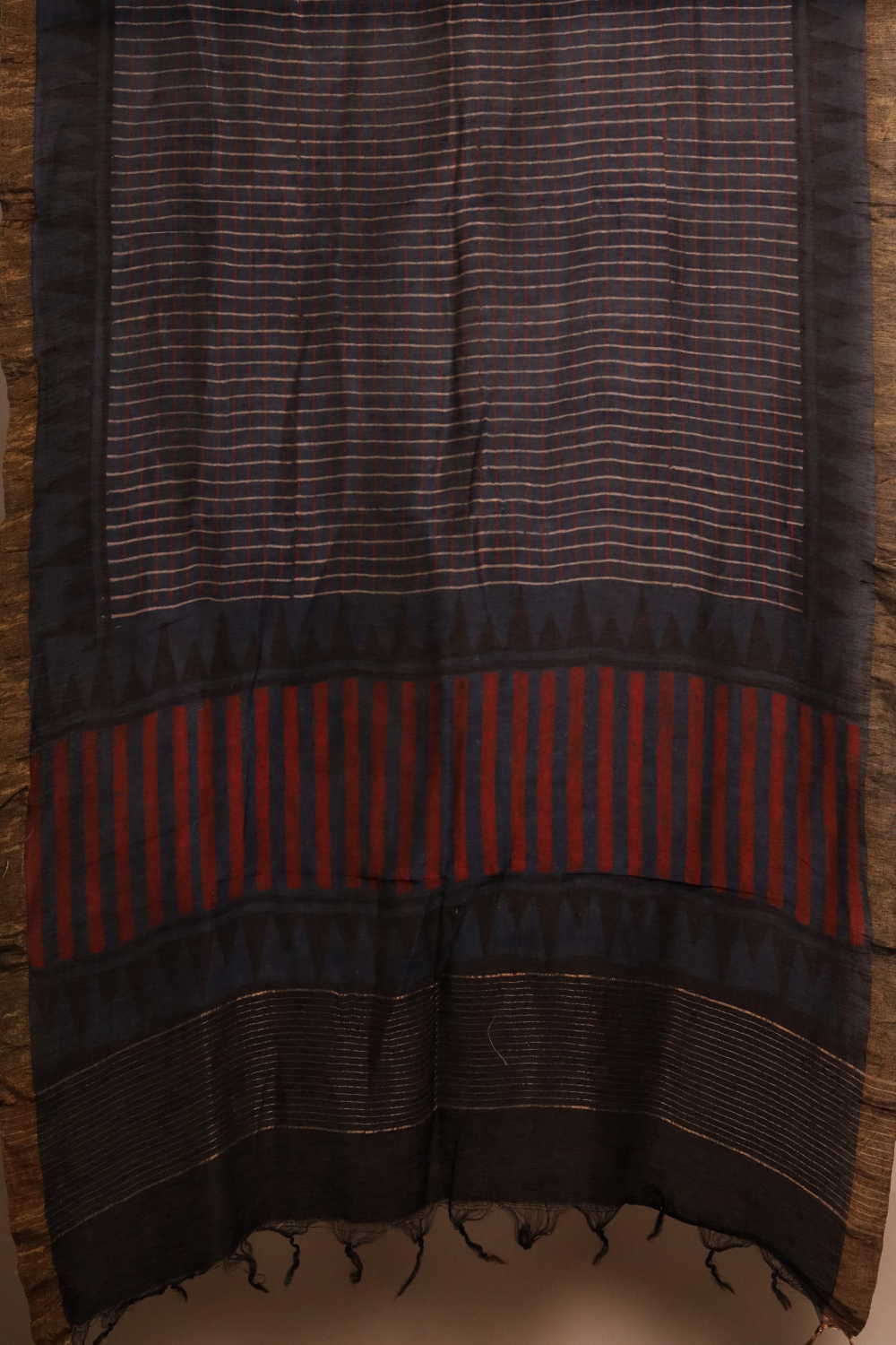 Ajrak Linen Top & Dupatta - Matkatus 