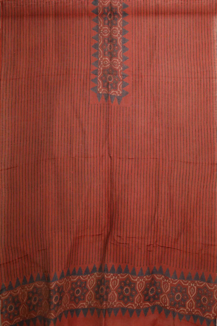 Ajrak Linen Top & Dupatta - Matkatus 