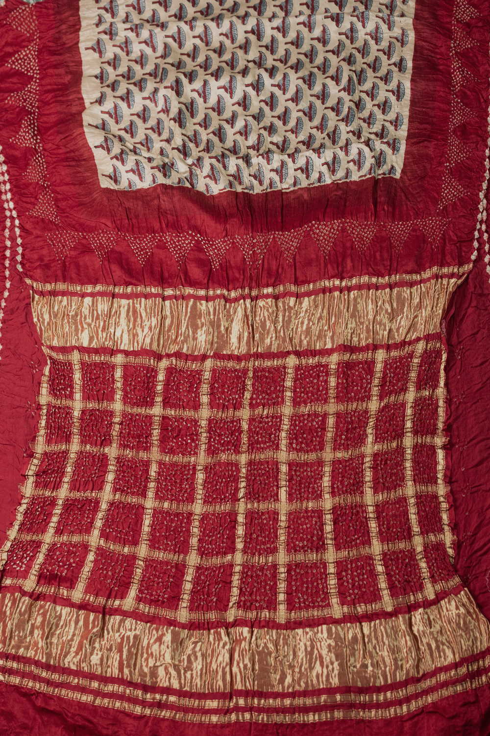 Ajrak Bandhani Saree - Matkatus 