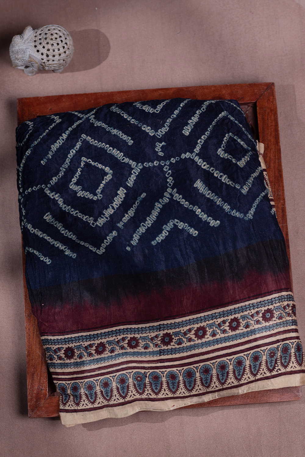 Ajrak Bandhani Saree - Matkatus 