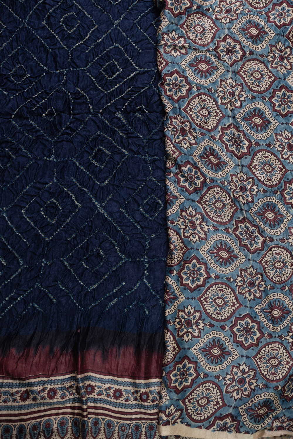 Ajrak Bandhani Saree - Matkatus 