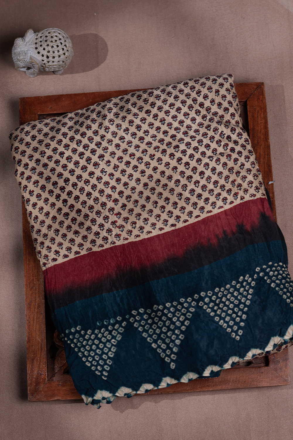 Ajrak Bandhani Saree - Matkatus 