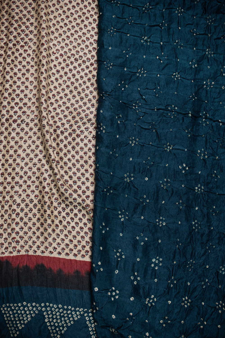 Ajrak Bandhani Saree - Matkatus 