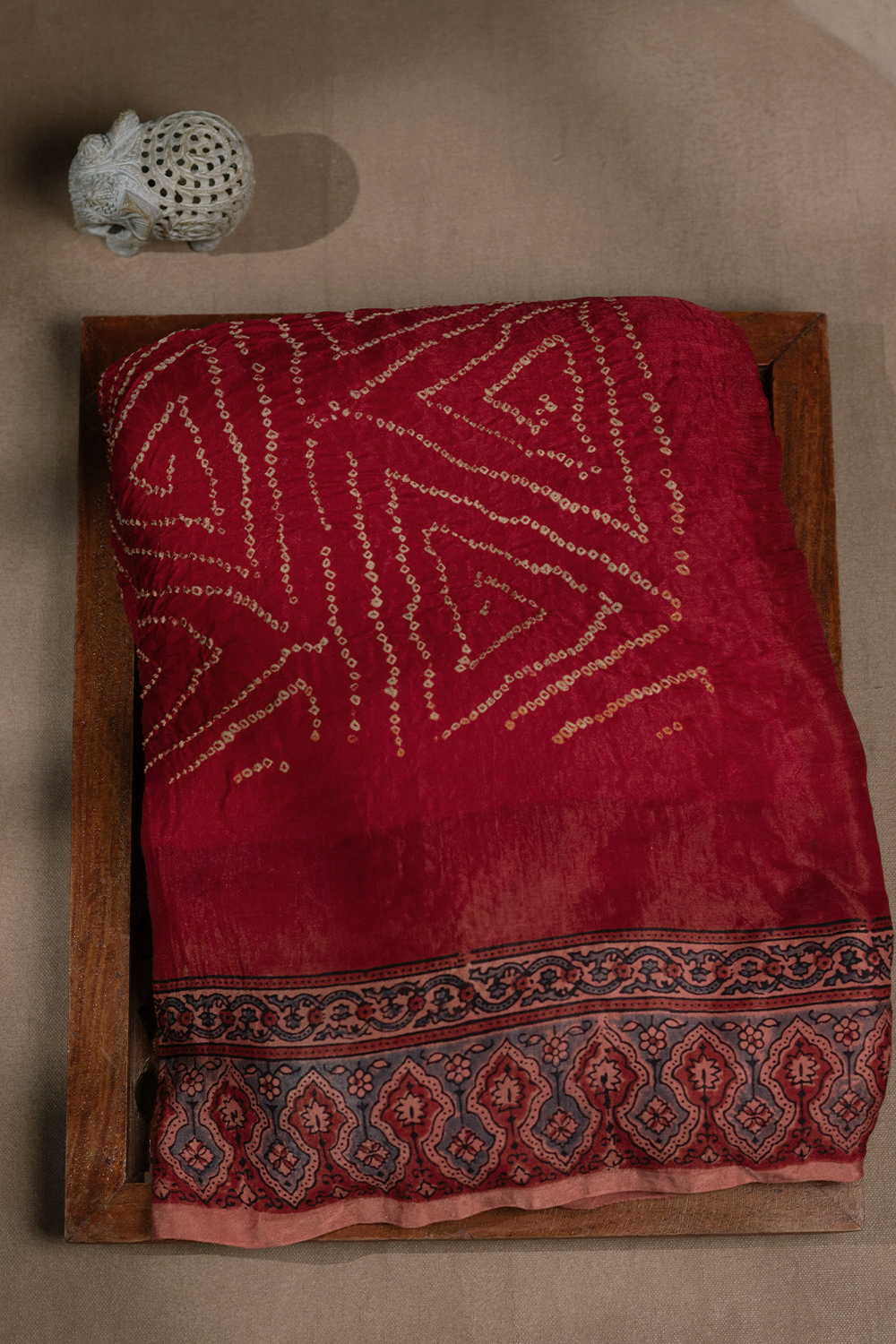 Ajrak Bandhani Saree - Matkatus 