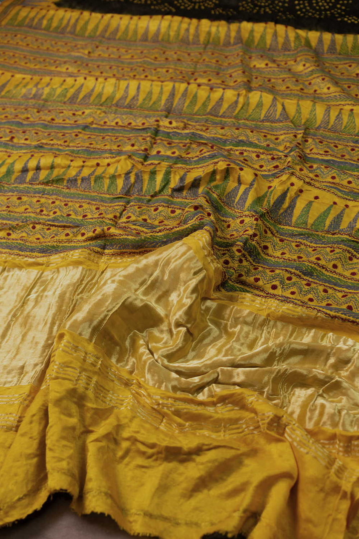 Ajrak Bandhani Saree - Matkatus 