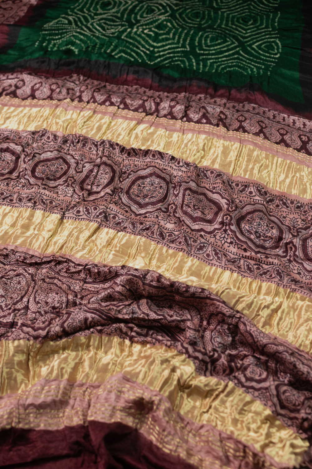 Ajrak Bandhani Saree - Matkatus 