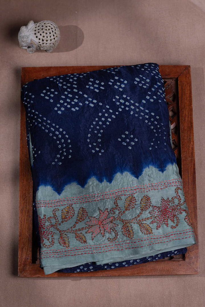 Ajrak Bandhani Saree - Matkatus 