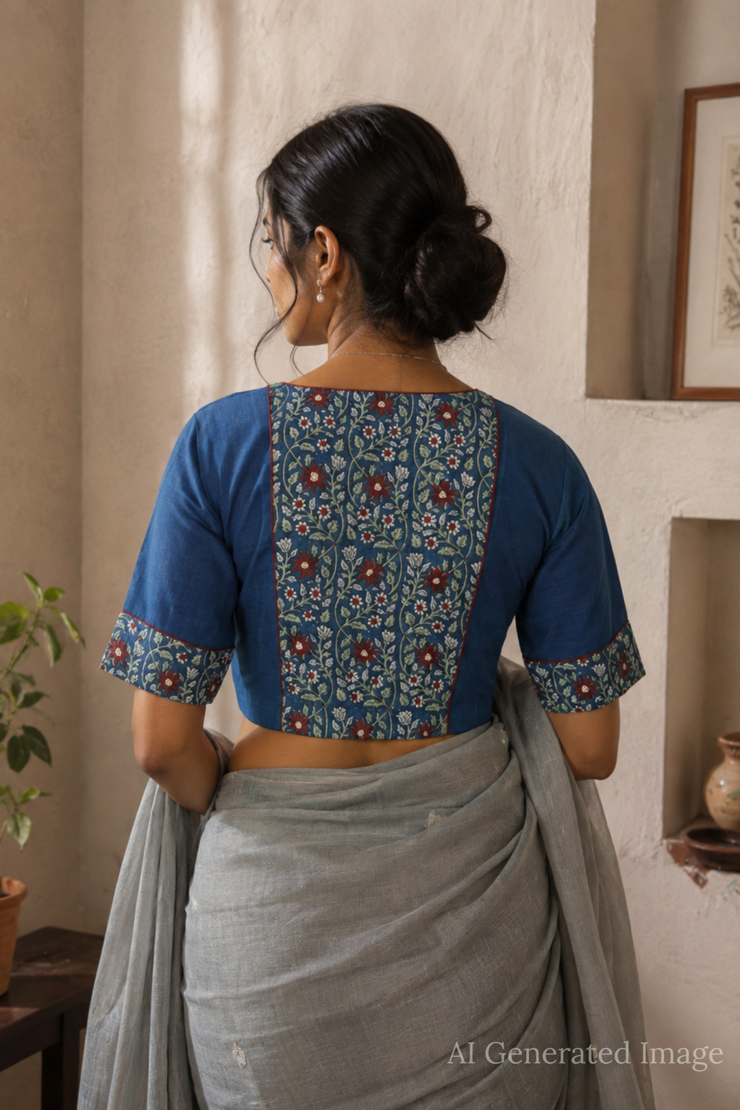Shruti - Blouse Floral Blouse -32,34,36,38,40,42