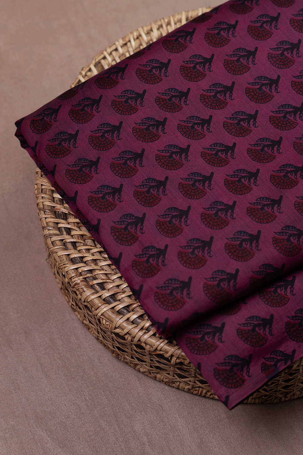 Block Printed Silk Cotton Fabric - Matkatus 