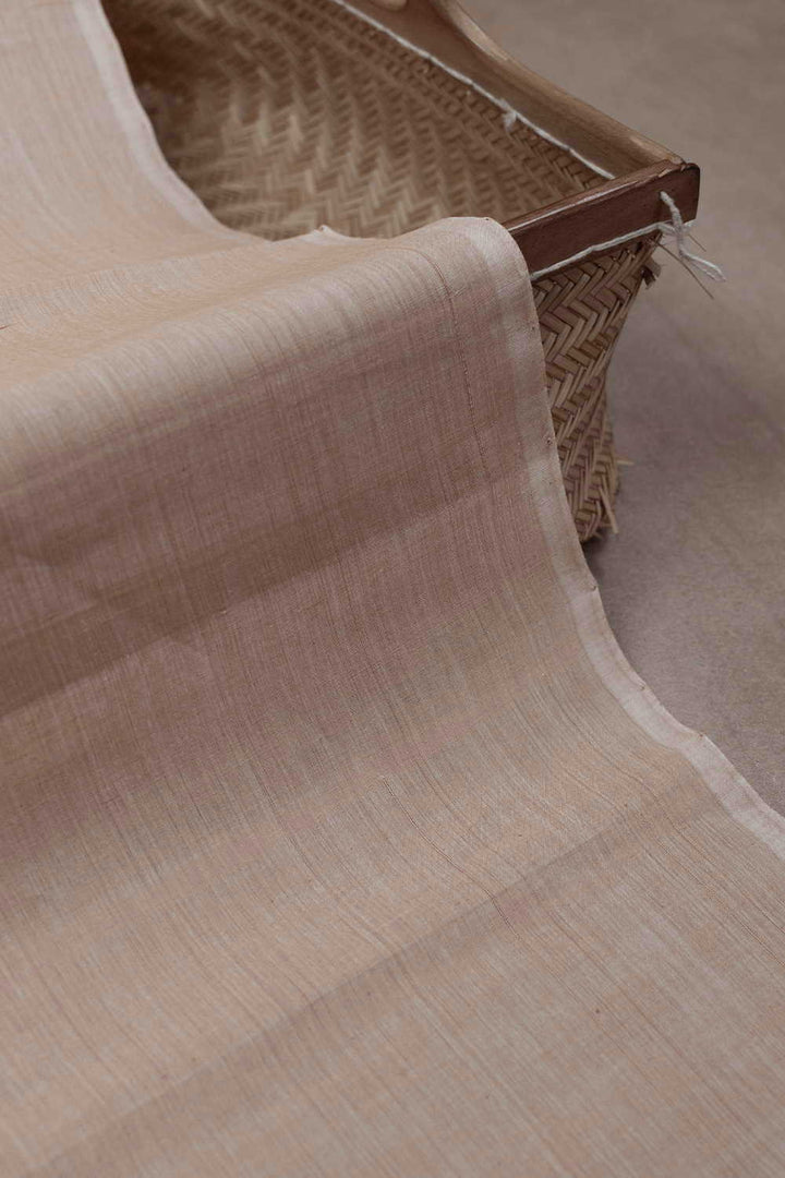 Light Beige Mangalagiri Cotton Fabric-0.85 m