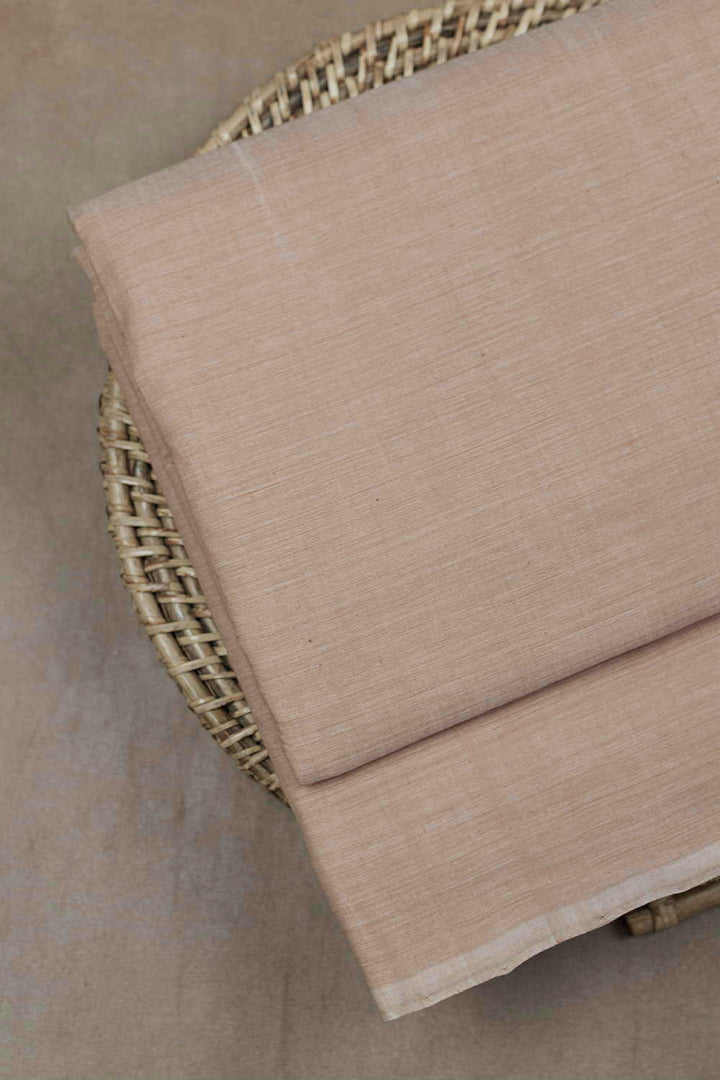 Light Beige Mangalagiri Cotton Fabric-0.85 m