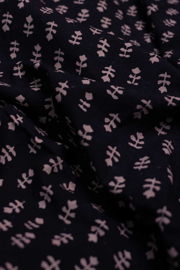 Black Ajrak Print Fabrics - Matkatus 