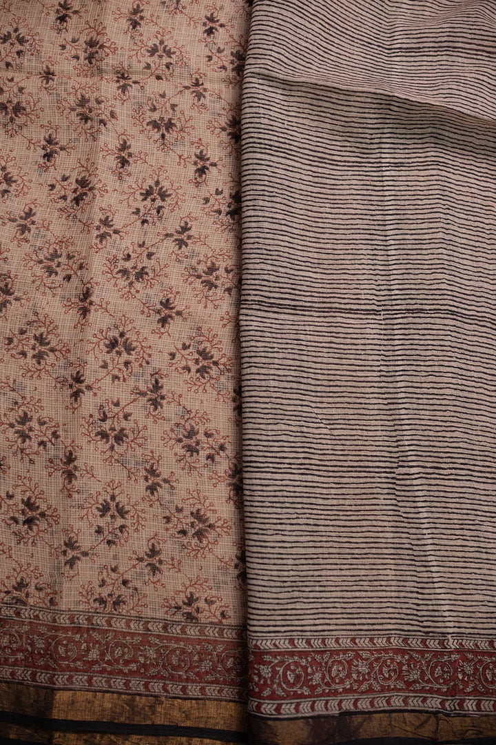 Block Printed Cotton Saree - Matkatus 