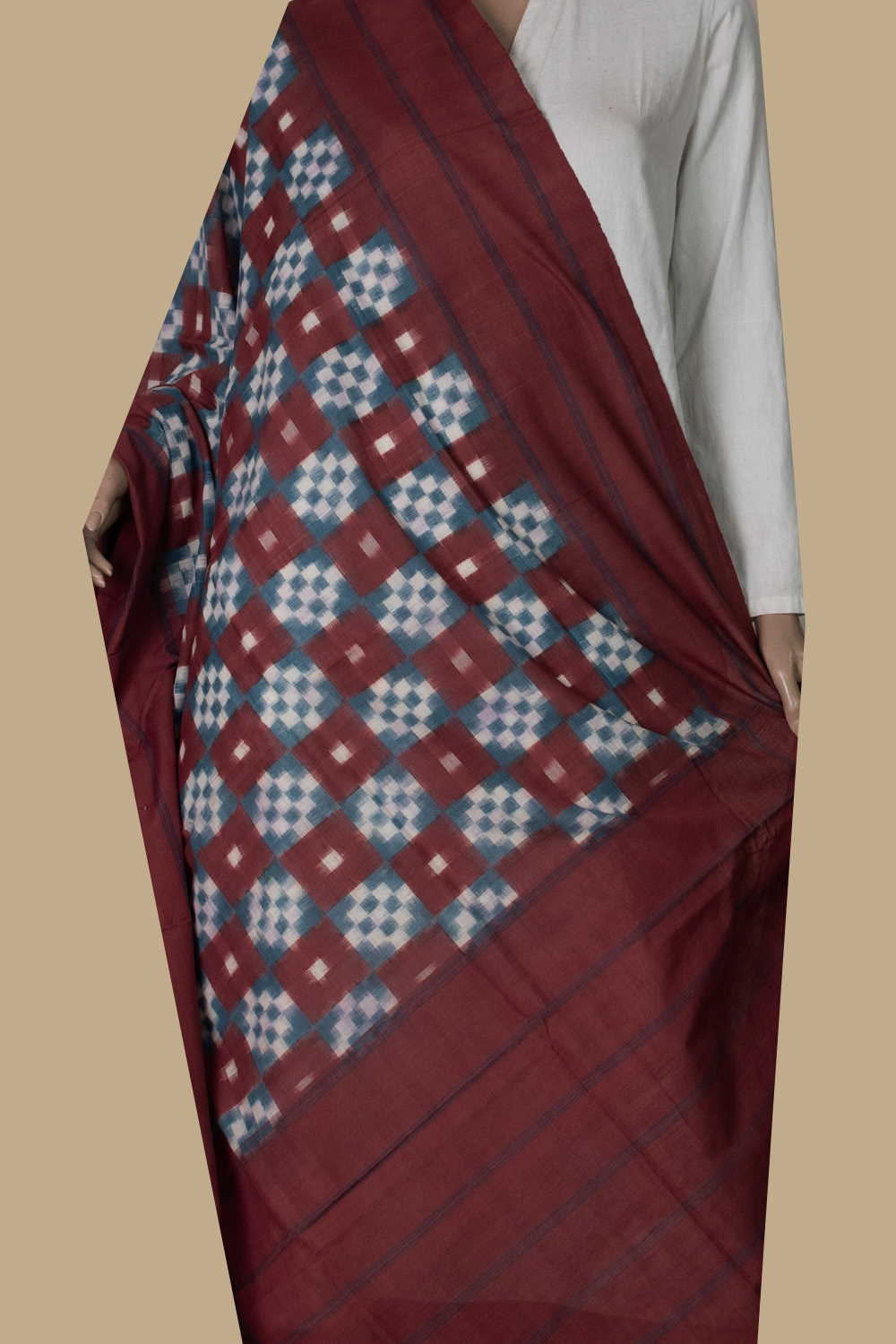 Ikat Cotton Dupatta - Matkatus 