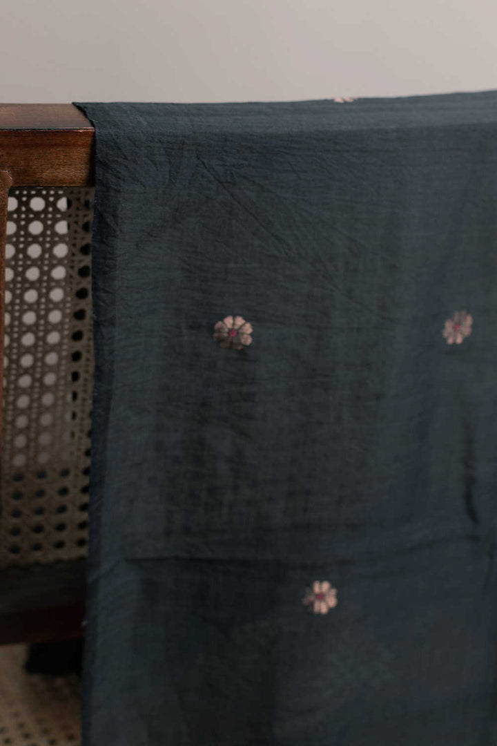 Sage Green Jamdani Cotton Fabric