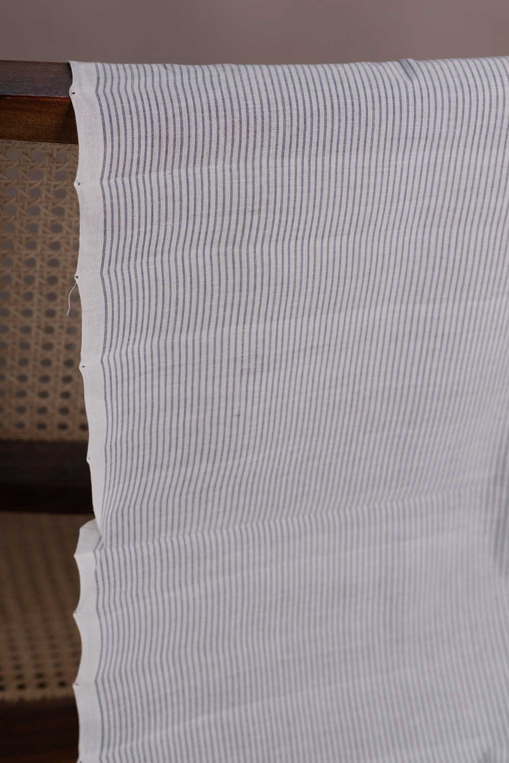 Grey Stripe Mangalagiri Cotton Fabric