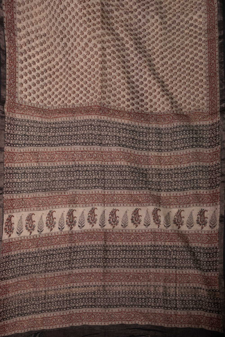 Block Printed Cotton Saree - Matkatus 