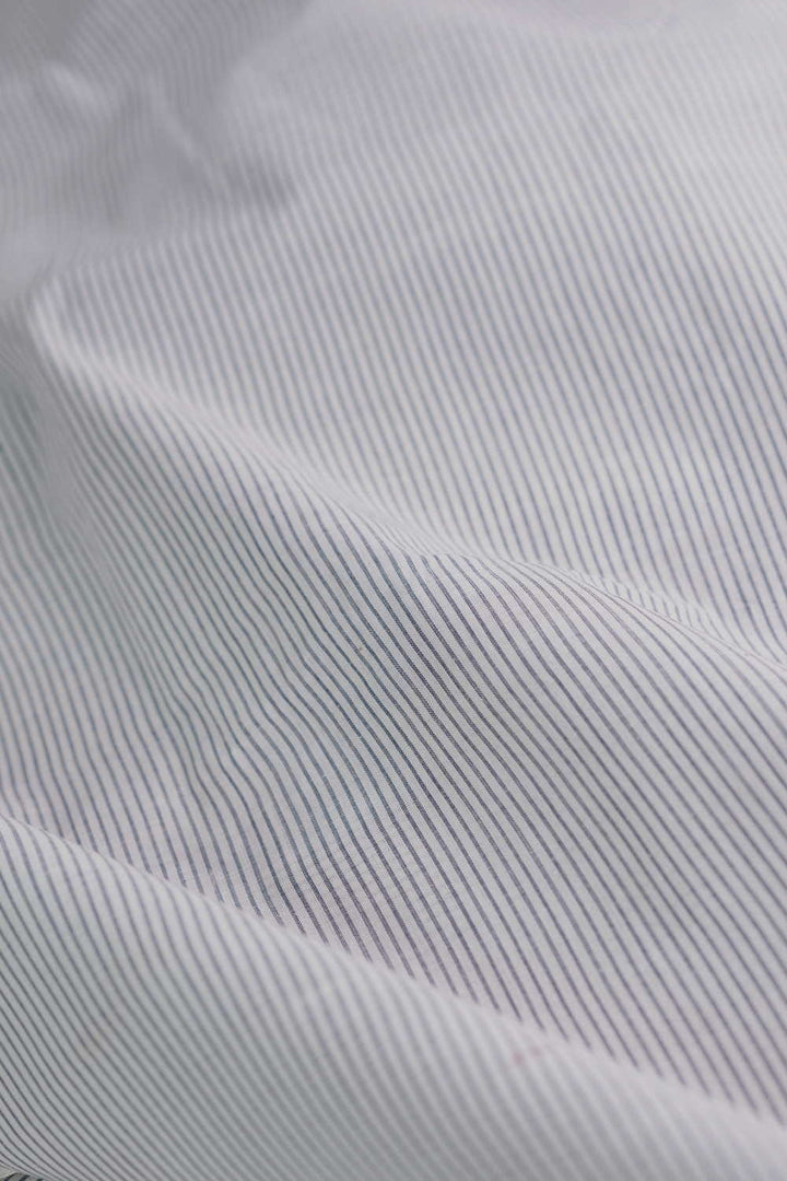 Grey Stripe Mangalagiri Cotton Fabric