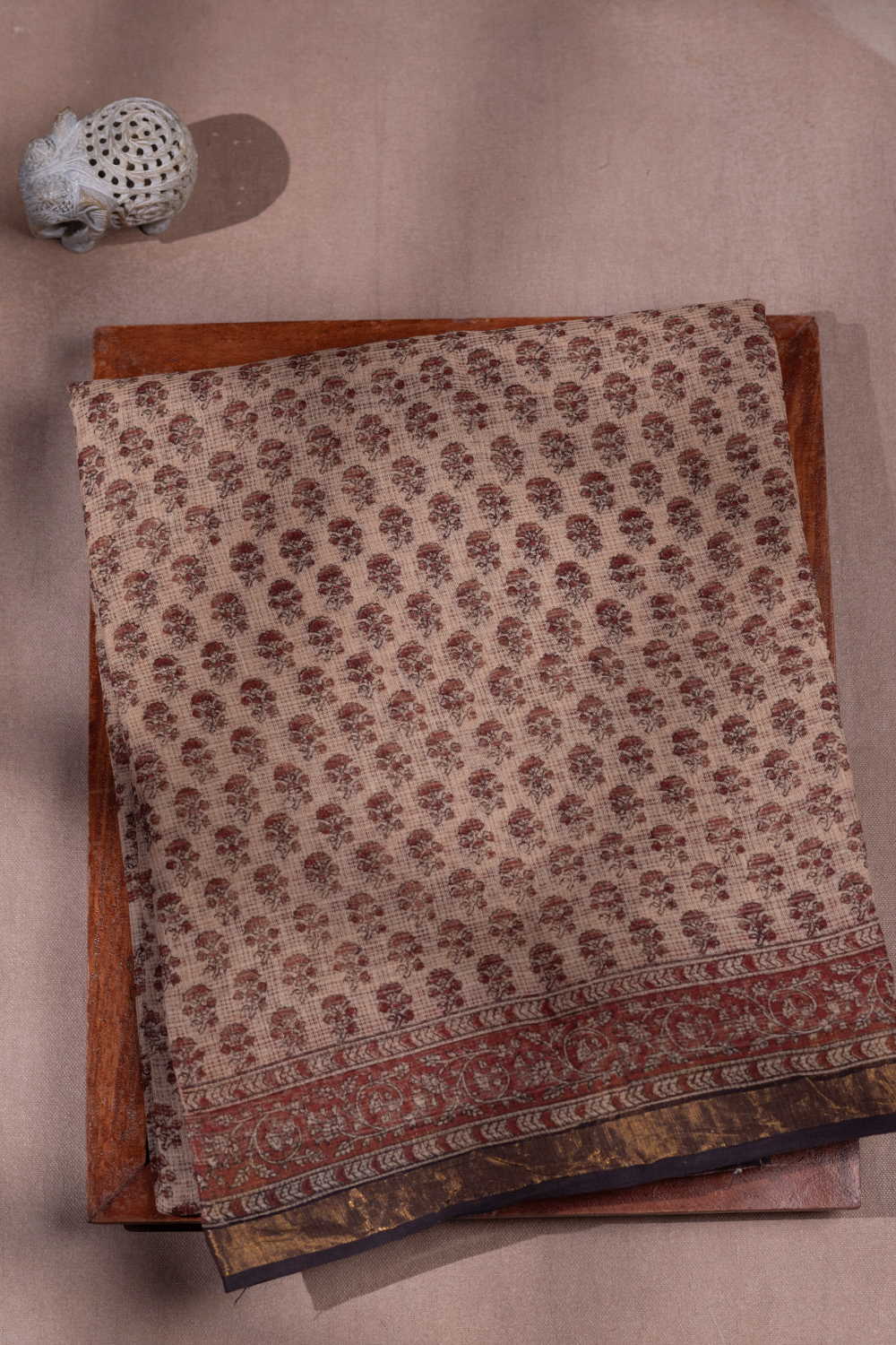 Block Printed Cotton Saree - Matkatus 