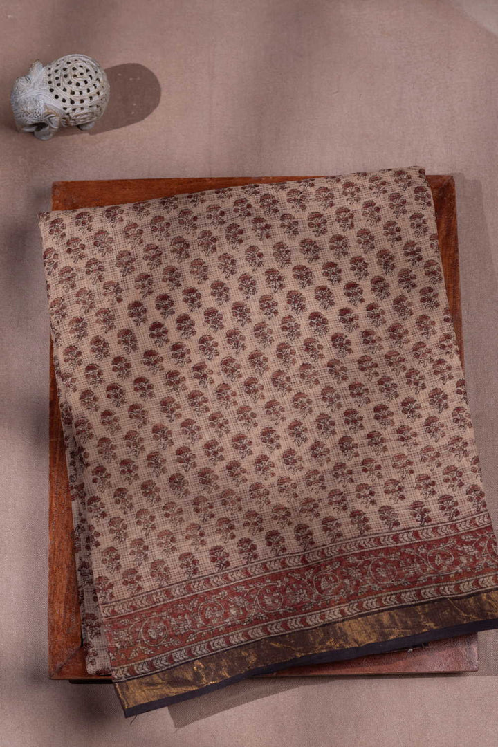 Block Printed Cotton Saree - Matkatus 