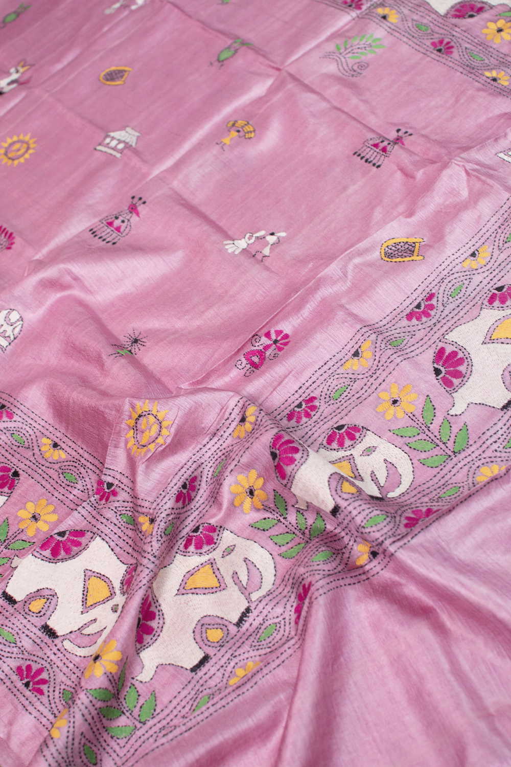 Kantha Silk Dupatta - Matkatus 