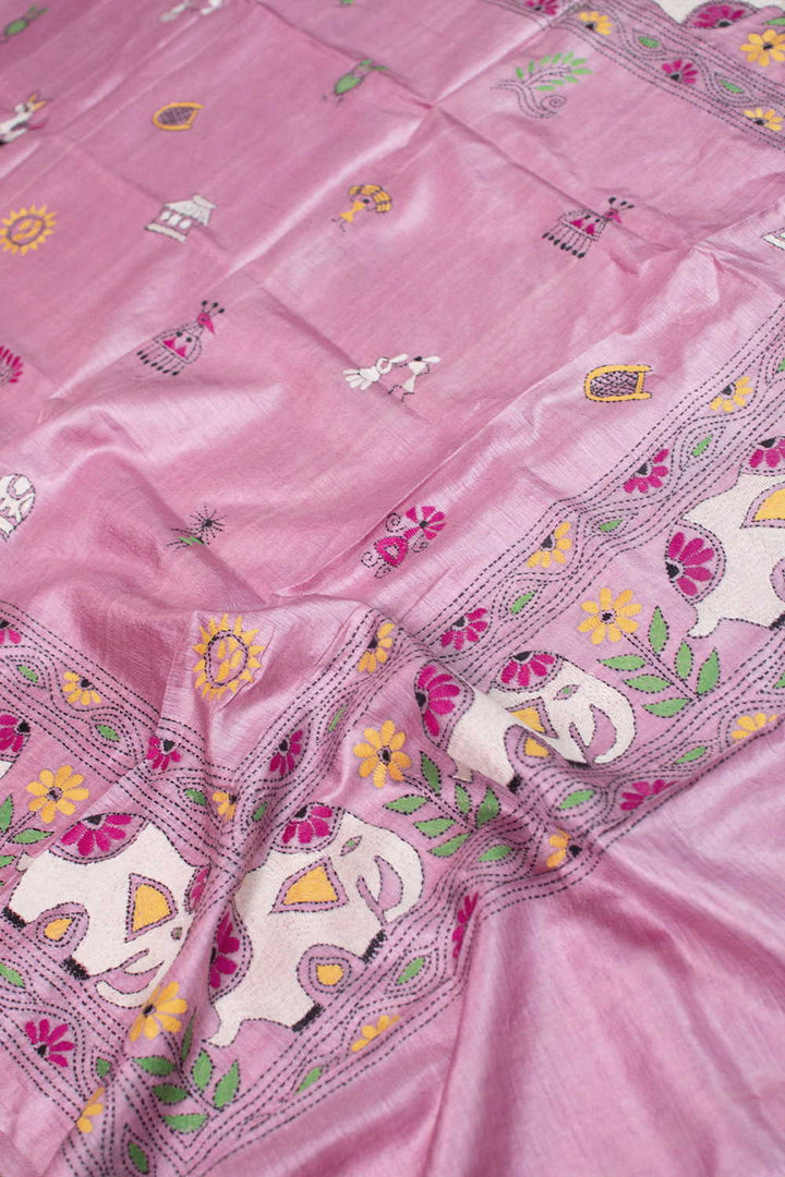 Kantha Silk Dupatta - Matkatus 