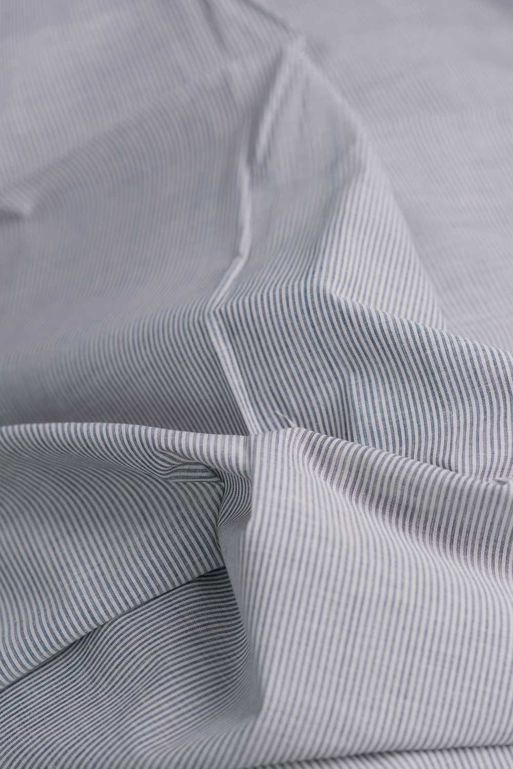 Pin Grey Stripe Mangalagiri Cotton Fabric