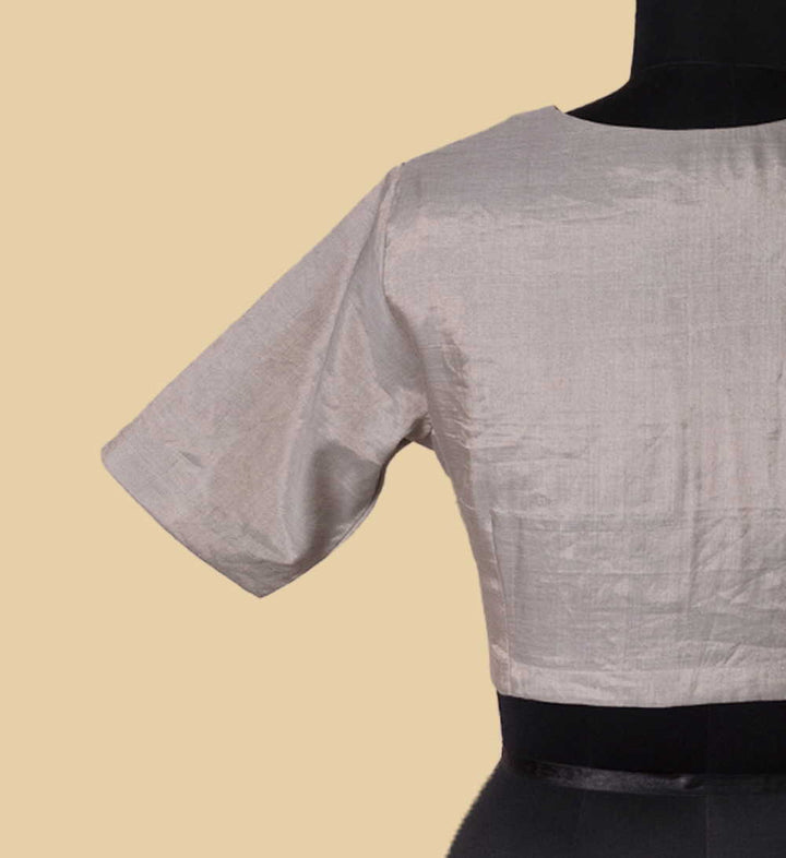 Sliver Tissue Silk Chanderi Stitched Blouse - 34,36,38,40,42
