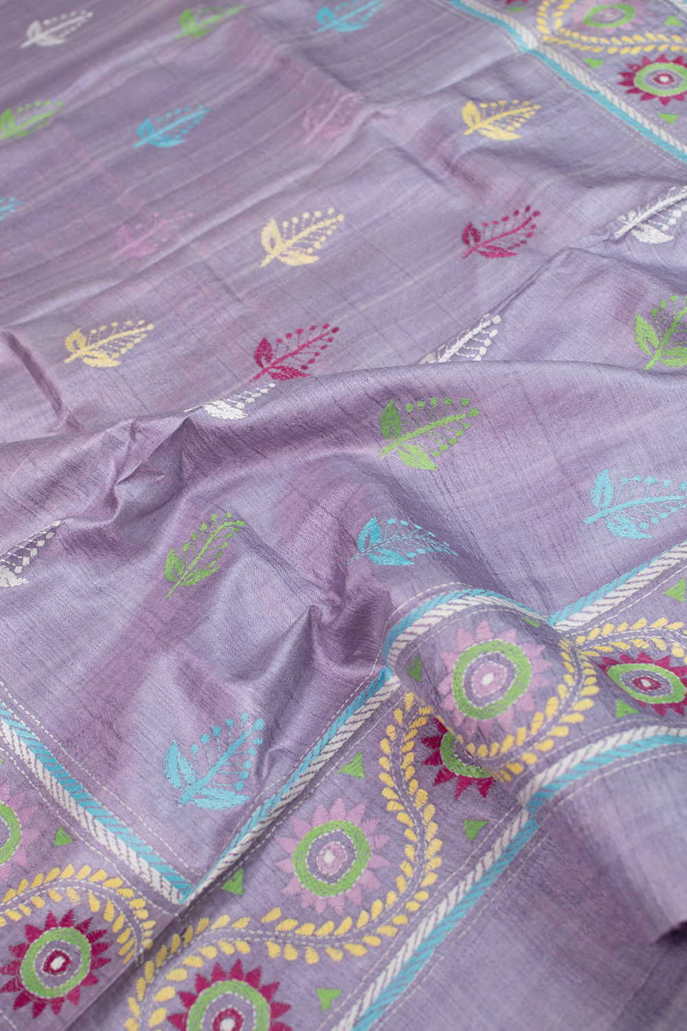 Kantha Silk Dupatta - Matkatus 