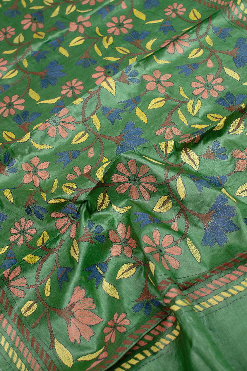 Kantha Silk Dupatta - Matkatus 
