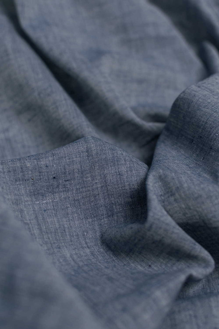 Bluish Grey Handwoven Mul Cotton Fabric - 1.2m