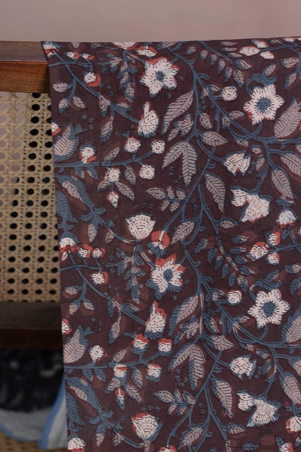 Ditzy Floral - Brown Dabu Cotton Fabric