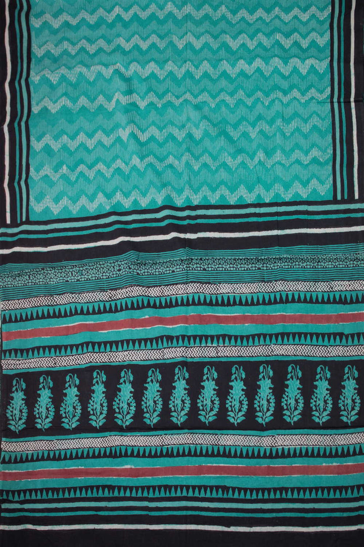 Block Printed Cotton Saree - Matkatus 