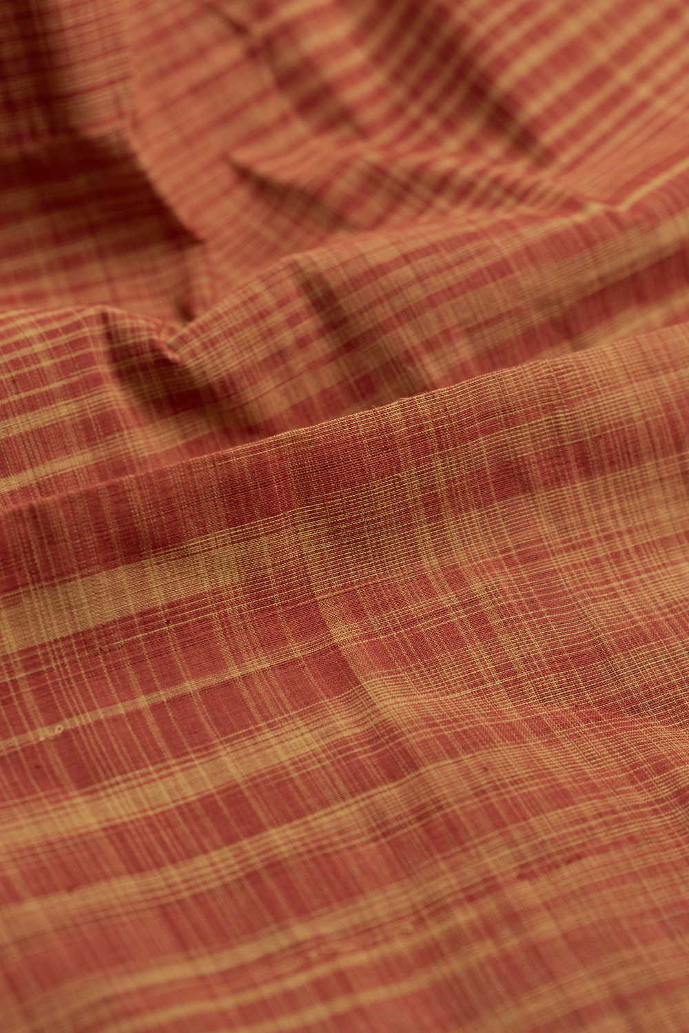 Dark Orange Handspun Cotton Fabric