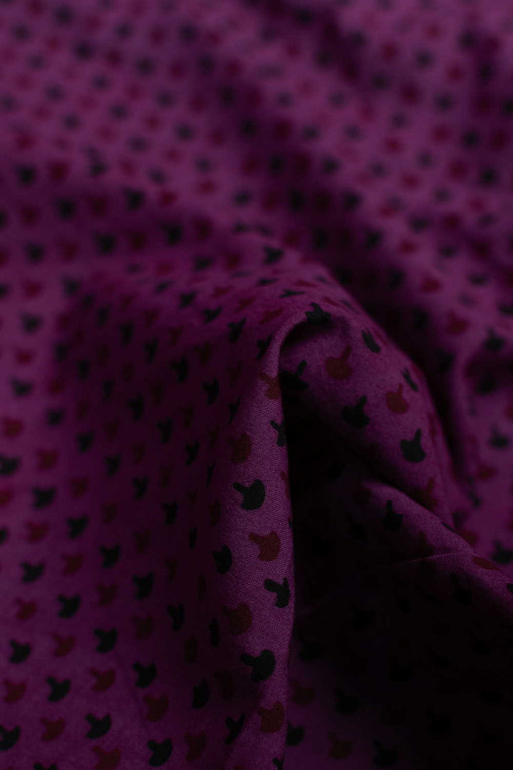 Tiny Motifs on Purple Bagh Cotton Fabric - 0.8m