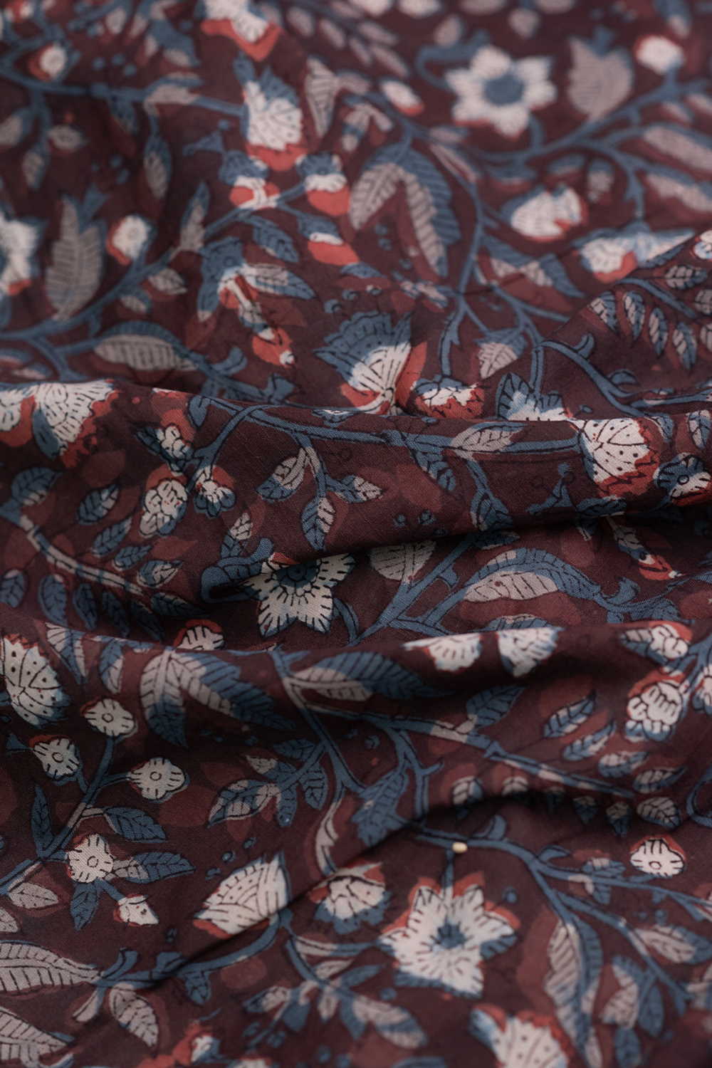 Ditzy Floral - Brown Dabu Cotton Fabric